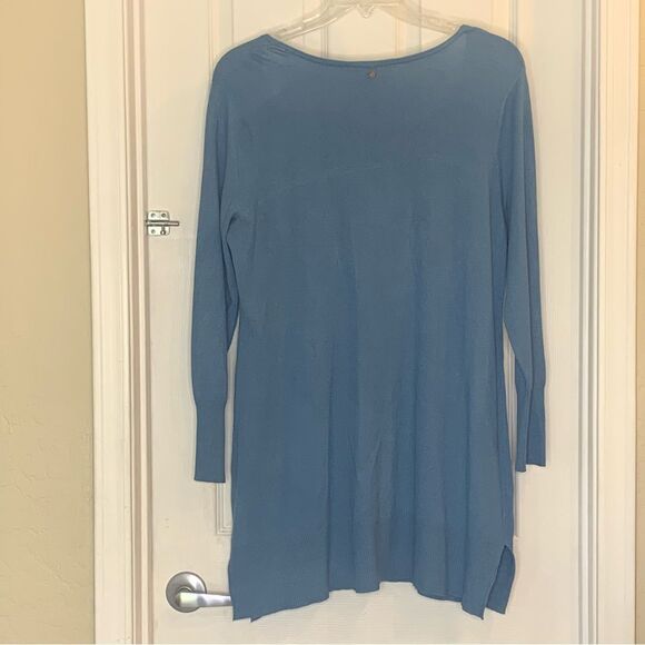 Soft Surroundings Blue Scoop Neck Long Tunic Top Size 1X - Picture 2 of 10